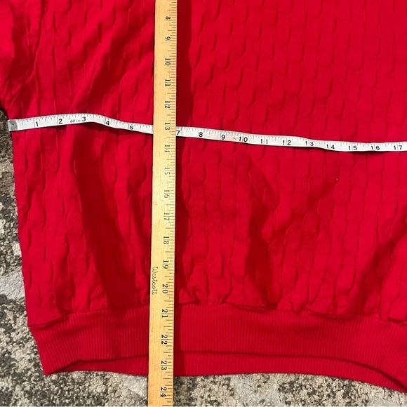 Vintage Textured‎ Basketweave Long Sleeve Collar Shirt Red Size Small Cotton - Picture 7 of 10